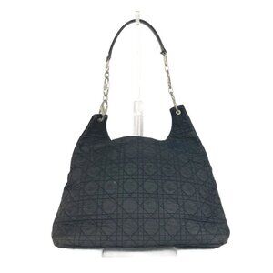 Dior Cannage logo bag shawl Shoulder Bag Nylon Black/Red
